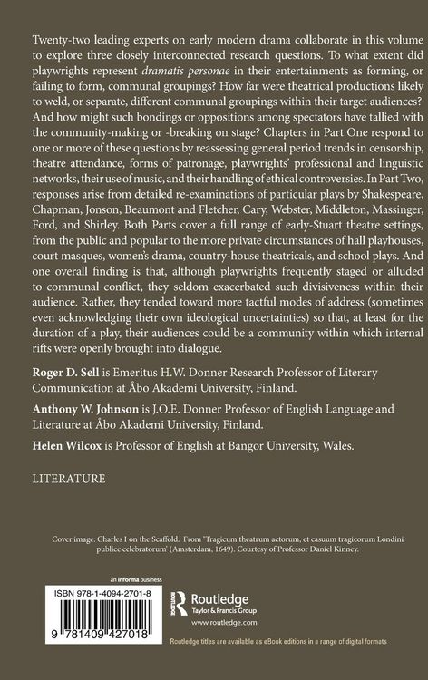 Produktbild: Community-Making in Early Stuart Theatres
