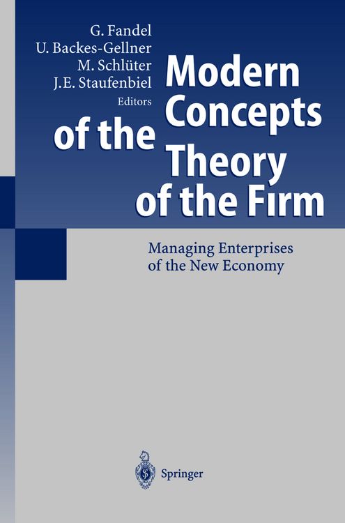 Produktbild: Modern Concepts of the Theory of the Firm