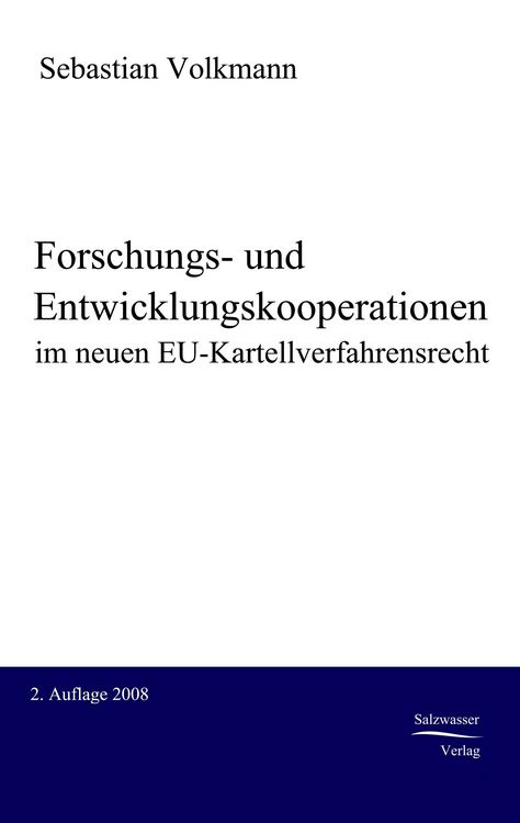 Produktbild: Forschungs- und Entwicklungskooperationen im neuen EU-Kartellverfahrensrecht