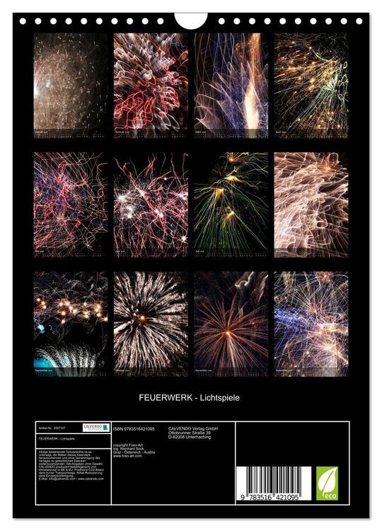 Produktbild: FEUERWERK - Lichtspiele (Wandkalender 2026 DIN A4 hoch), CALVENDO Monatskalender