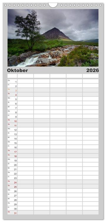 Produktbild: Familienplaner 2026 - Schottland mit 5 Spalten (Wandkalender, 21 x 45 cm) CALVENDO
