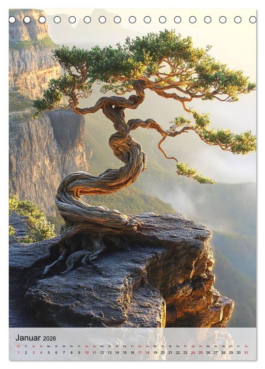 Produktbild: Die stille Kraft des Bonsai (Tischkalender 2026 DIN A5 hoch), CALVENDO Monatskalender