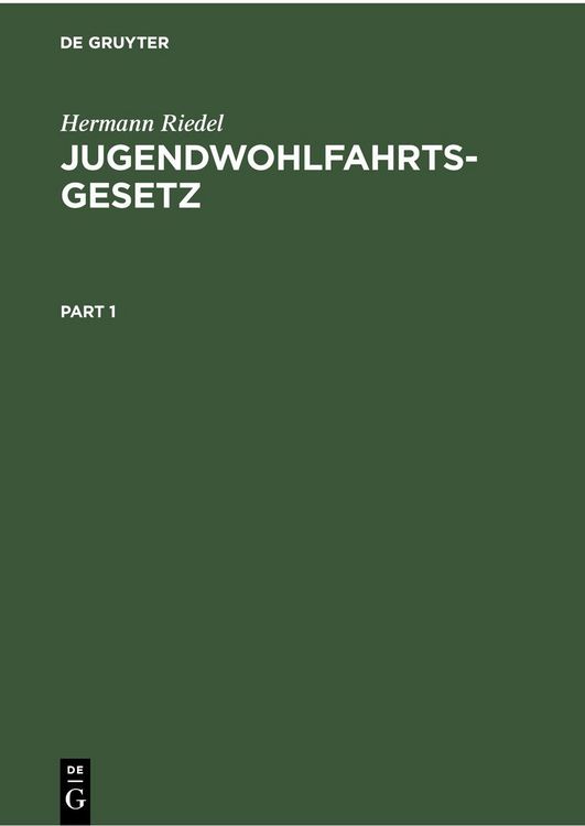 Produktbild: Jugendwohlfahrtsgesetz