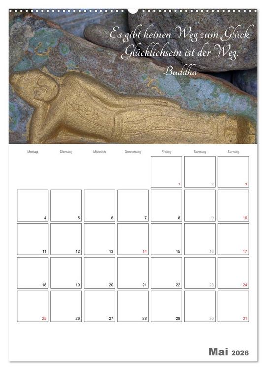 Produktbild: Harmonie und Freude Buddhistische Weisheiten 2026 (Wandkalender 2026 DIN A2 hoch), CALVENDO Monatskalender