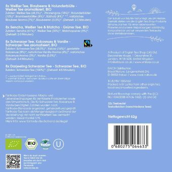 Produktbild: BIO Tee Kollektion "Special Moments", Teeset Geschenk f&uuml;r besondere Anl&auml;sse, 4 Sorten, 32 Teebeutel