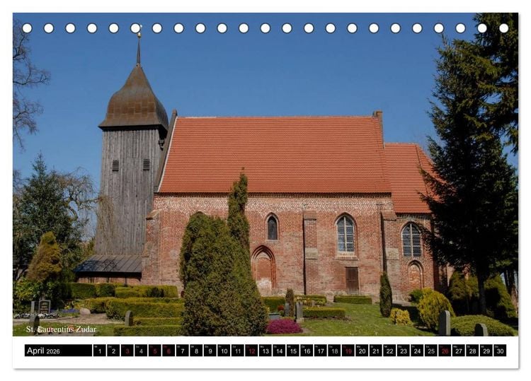 Produktbild: Dorfkirchen auf R&uuml;gen (Tischkalender 2026 DIN A5 quer), CALVENDO Monatskalender