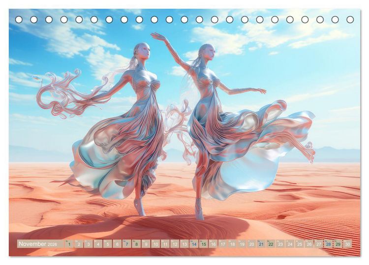 Produktbild: T&auml;nzer im surrealen Stil (Tischkalender 2026 DIN A5 quer), CALVENDO Monatskalender