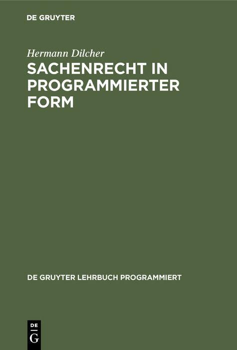 Produktbild: Sachenrecht in programmierter Form