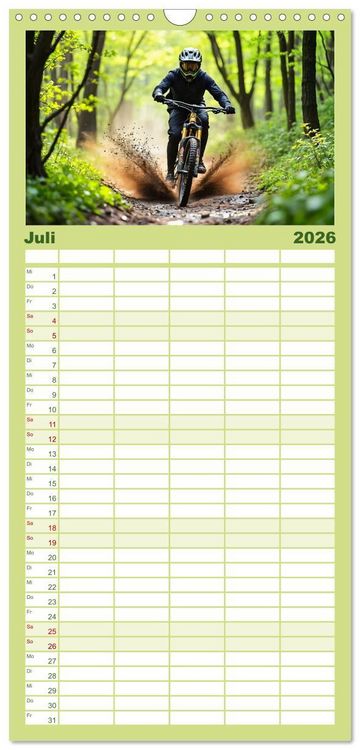 Produktbild: Familienplaner 2026 - Elemental Ride. Mountainbike-Action durch Schnee, Matsch, Sonne und Laub mit 5 Spalten (Wandkalender, 21 x 45 cm) CALVENDO
