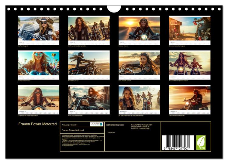 Produktbild: Frauen Power Motorrad (Wandkalender 2026 DIN A4 quer), CALVENDO Monatskalender