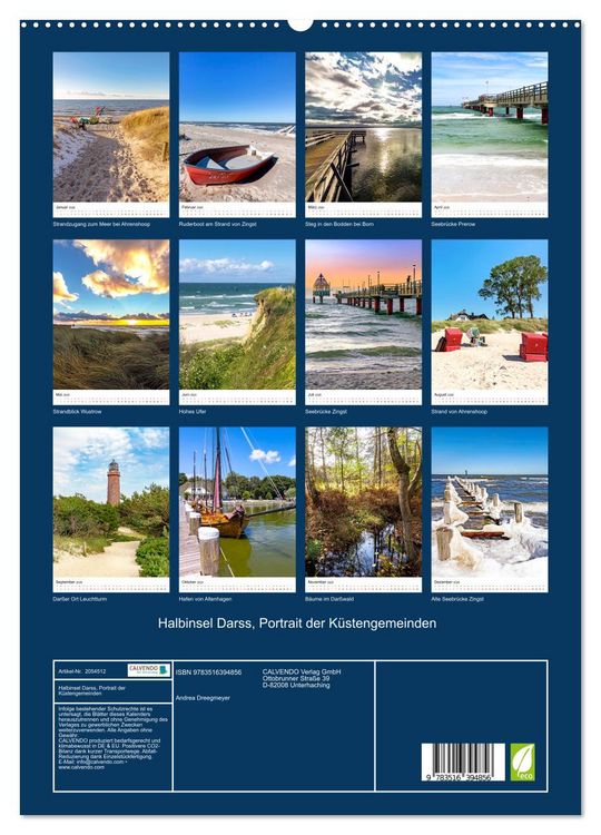 Produktbild: Halbinsel Darss, Portrait der K&uuml;stengemeinden (hochwertiger Premium Wandkalender 2026 DIN A2 hoch), Kunstdruck in Hochglanz