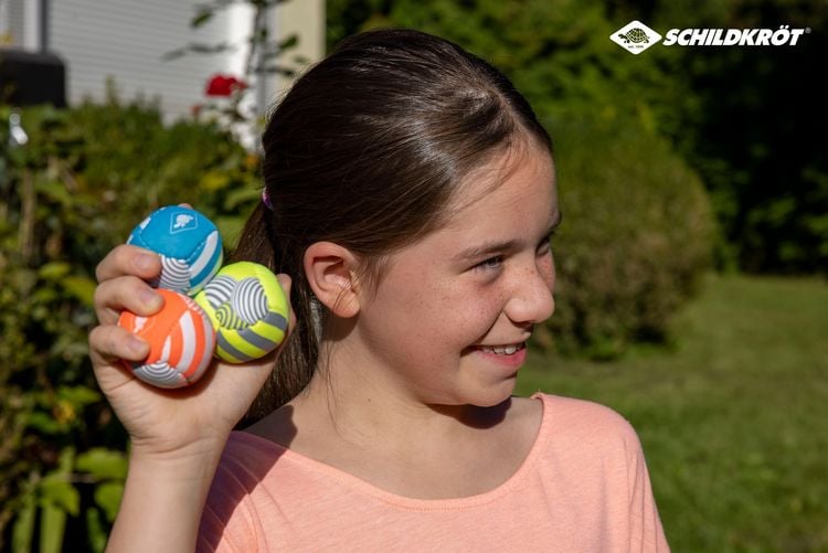 Produktbild: Schildkr&ouml;t 970145 - Neopren Mini-Fun-B&auml;lle, gef&uuml;llt mit Kunststoff-Granulat, 3er Set &agrave; 5cm