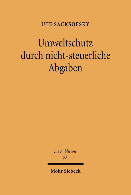 Produktbild: Umweltschutz durch nicht-steuerliche Abgaben
