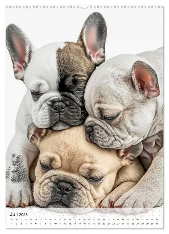 Produktbild: Franz&ouml;sische Bulldogge - ein Hund f&uuml;r die Familie (Wandkalender 2026 DIN A2 hoch), CALVENDO Monatskalender