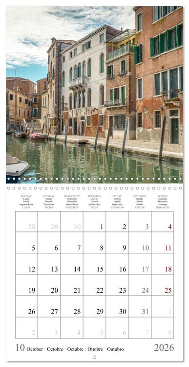 Produktbild: Lieux romantiques &agrave; Venise (Calendrier mural carr&eacute; 2026 30x30 cm) Calendrier double avec une page pour vos prises de notes