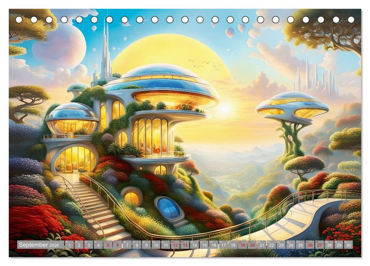 Produktbild: Architektur Futuristische Horizonte (Tischkalender 2026 DIN A5 quer), CALVENDO Monatskalender