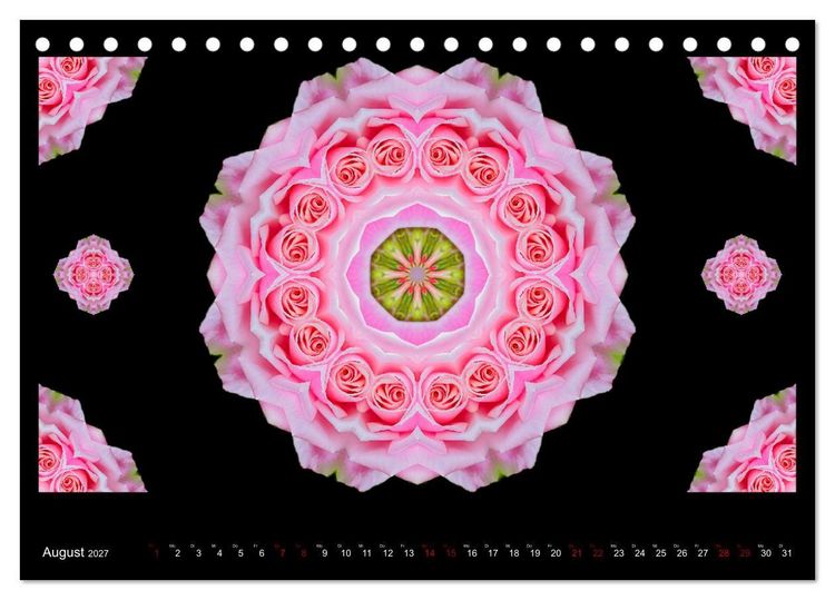 Produktbild: ROSEN MANDALAS (Tischkalender 2027 DIN A5 quer), CALVENDO Monatskalender