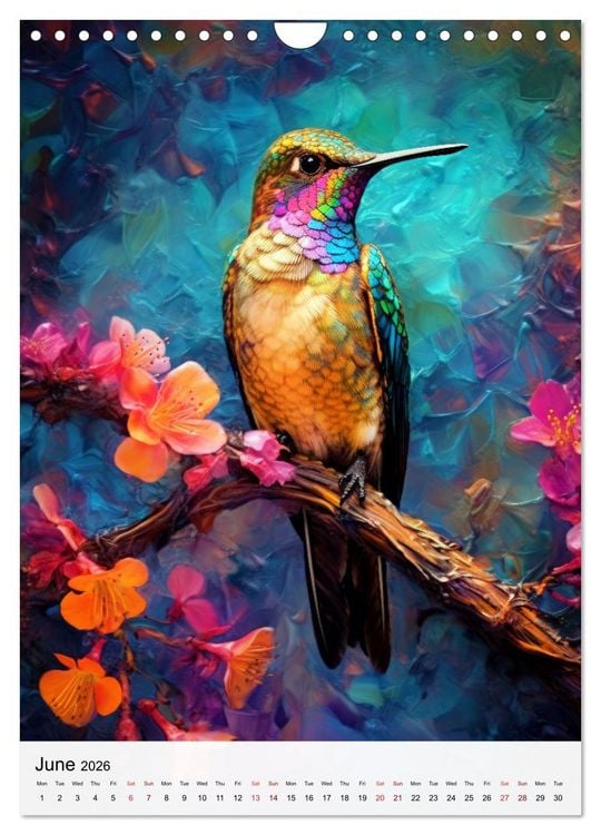 Produktbild: Birds in Living Color (Wall Calendar 2026 DIN A4 portrait), CALVENDO 12 Month Wall Calendar