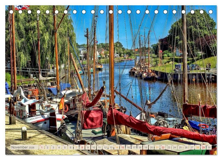 Produktbild: Ostfriesland - der alte Hafen Carolinensiel (Tischkalender 2026 DIN A5 quer), CALVENDO Monatskalender