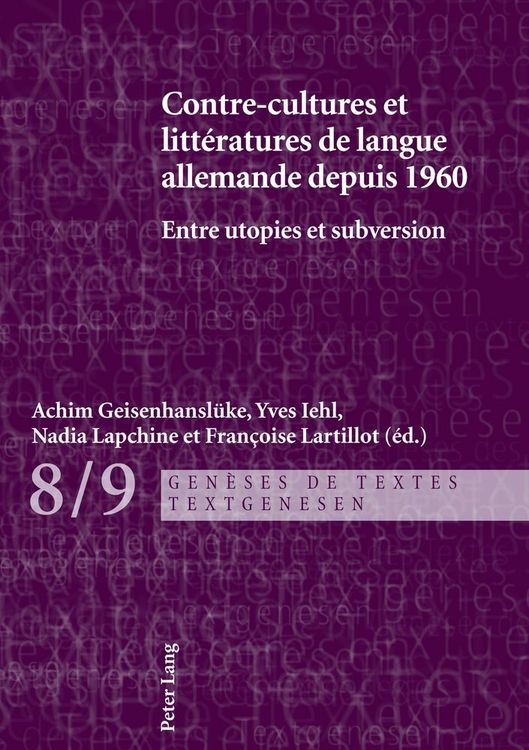 Produktbild: Contre-cultures et litt&eacute;ratures de langue allemande depuis 1960