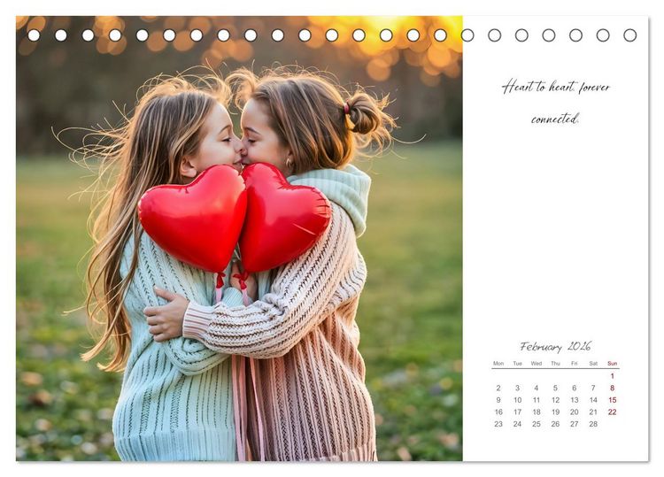 Produktbild: Shining brighter together - My heart, my sister, my home (Desk Calendar 2026 DIN A5 landscape), CALVENDO 12 Month DeskCalendar