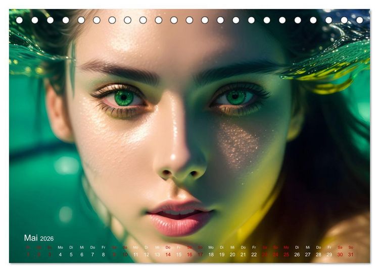 Produktbild: Models unter Wasser (Tischkalender 2026 DIN A5 quer), CALVENDO Monatskalender