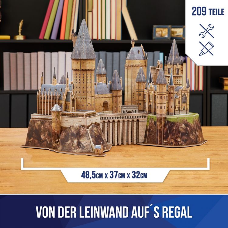 Produktbild: 4D Build - Harry Potter, Hogwarts Castle, 3D-Puzzle des magischen Harry Potter-Schlosses aus hochwertigem Karton, 209 Teile, ab 12 Jahren