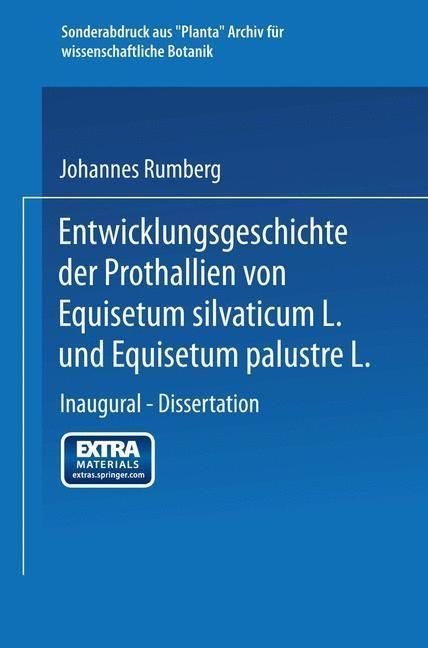 Produktbild: Entwicklungsgeschichte der Prothallien von Equisetum silvaticum L. und Equisetum palustre L.