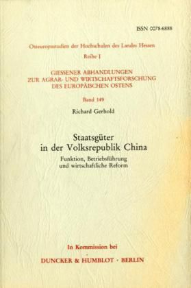 Produktbild: Staatsg&uuml;ter in der Volksrepublik China.