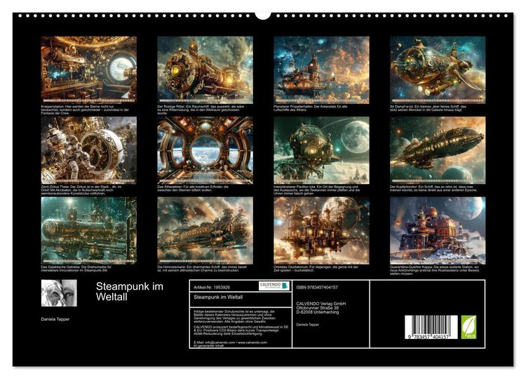 Produktbild: Steampunk im Weltall (hochwertiger Premium Wandkalender 2026 DIN A2 quer), Kunstdruck in Hochglanz