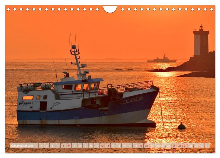 Produktbild: Couchers de soleil sur Kermorvan (Calendrier mural 2026 DIN A4 vertical), CALVENDO calendrier mensuel