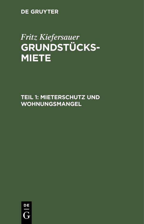 Produktbild: Mieterschutz und Wohnungsmangel