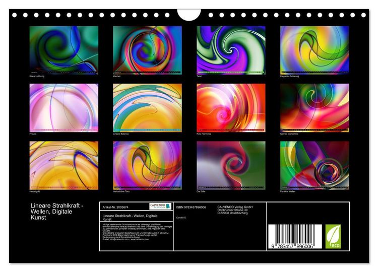 Produktbild: Lineare Strahlkraft - Wellen, Digitale Kunst (Wandkalender 2026 DIN A4 quer), CALVENDO Monatskalender