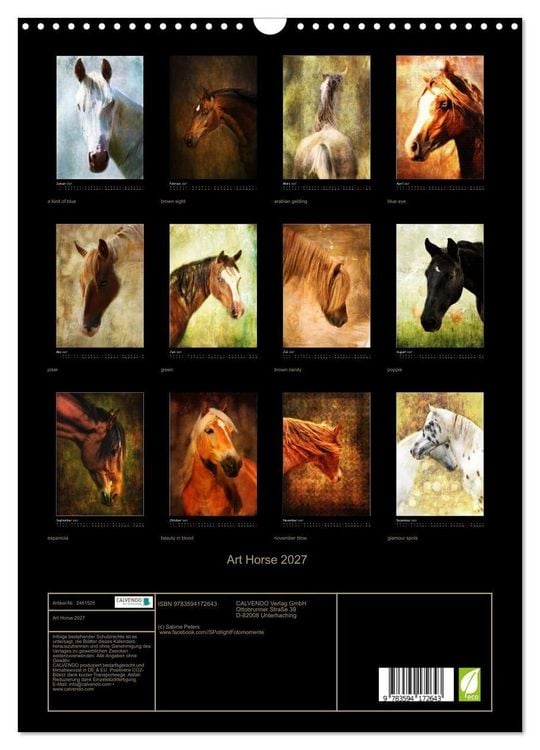 Produktbild: Art Horse 2027 (Wandkalender 2027 DIN A3 hoch), CALVENDO Monatskalender