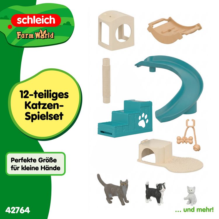 Produktbild: schleich&reg; 42764 Playfun with Cats, Spielspa&szlig; f&uuml;r Katzen