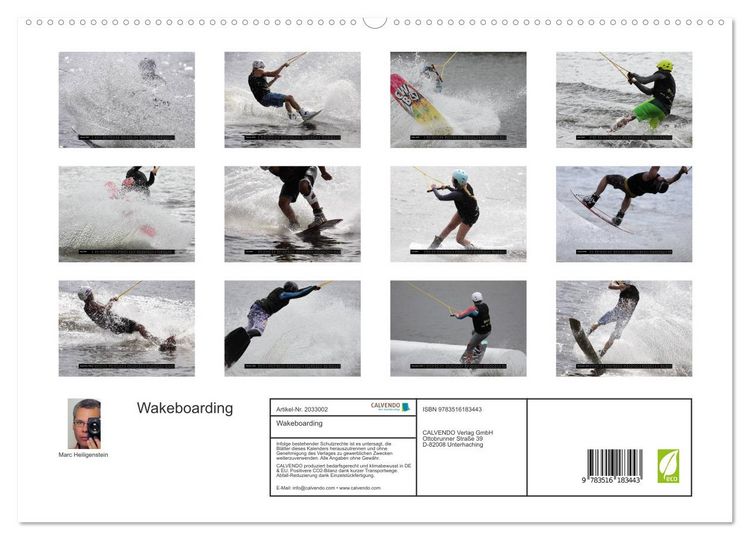 Produktbild: Wakeboarding (hochwertiger Premium Wandkalender 2026 DIN A2 quer), Kunstdruck in Hochglanz