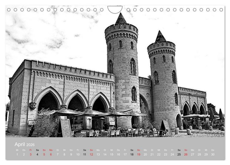 Produktbild: Potsdam schwarz auf wei&szlig; (Wandkalender 2026 DIN A4 quer), CALVENDO Monatskalender