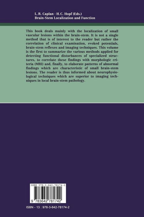 Produktbild: Brain-Stem Localization and Function