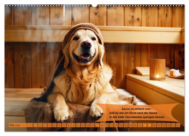 Produktbild: Tierisch lustige Saunafreunde (Wandkalender 2026 DIN A2 quer), CALVENDO Monatskalender