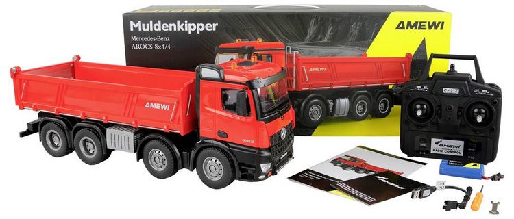 Produktbild: Amewi 22693 Mercedes-Benz Arocs 8x4/4 1:18 Elektro RC Funktionsmodell RtR