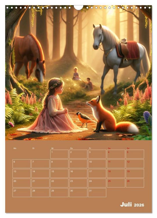 Produktbild: K&ouml;nigliche Momente - Kleine Prinzessin im M&auml;rchenwald (Wandkalender 2026 DIN A3 hoch), CALVENDO Monatskalender