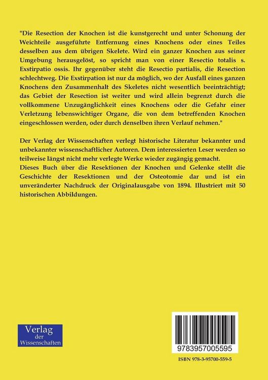 Produktbild: Die Resektionen der Knochen und Gelenke