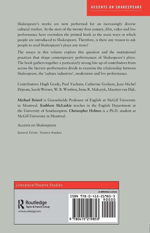 Produktbild: Shakespeare and Modern Theatre