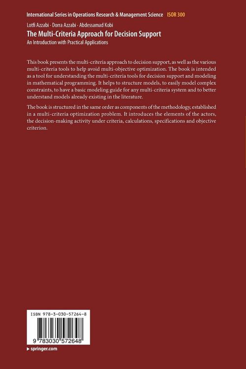 Produktbild: The Multi-Criteria Approach for Decision Support