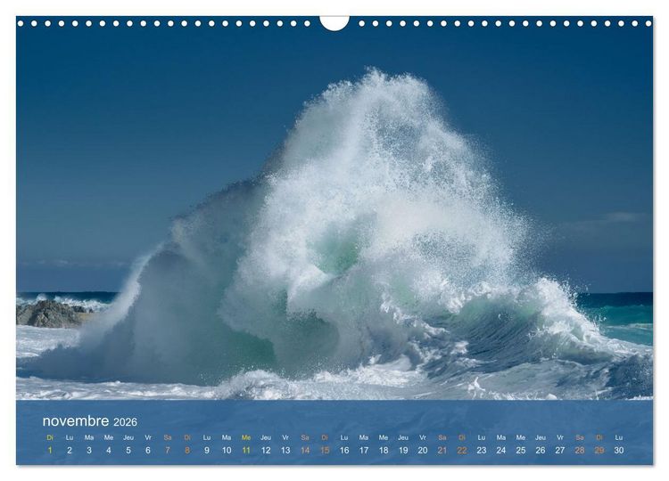 Produktbild: Temp&ecirc;tes c&ocirc;ti&egrave;res - La puissance brute des vagues (Calendrier mural 2026 DIN A3 vertical), CALVENDO calendrier mensuel