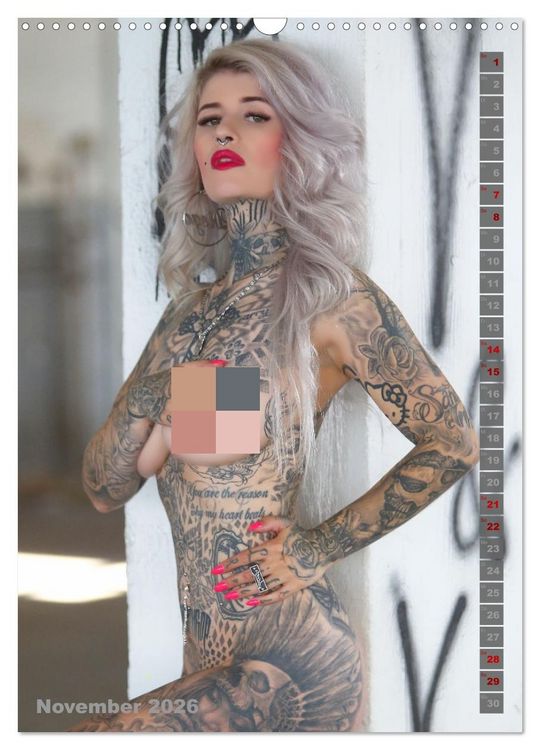 Produktbild: Beauty Tattoo Girls 2026 (Wandkalender 2026 DIN A3 hoch), CALVENDO Monatskalender