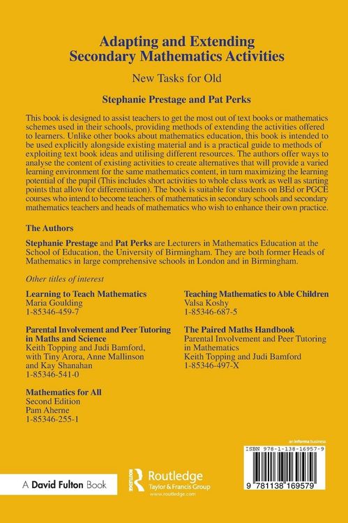 Produktbild: Adapting and Extending Secondary Mathematics Activities