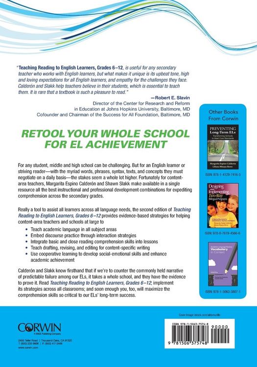 Produktbild: Teaching Reading to English Learners, Grades 6 - 12