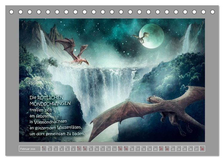 Produktbild: Wo die wilden Drachen wohnen (Tischkalender 2026 DIN A5 quer), CALVENDO Monatskalender