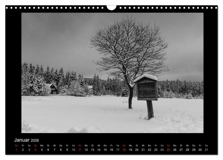 Produktbild: Harz-Bilder in monochrome (Wandkalender 2026 DIN A3 quer), CALVENDO Monatskalender